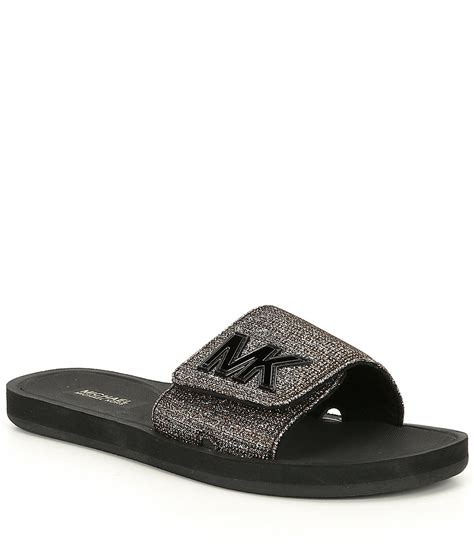 michael kors glitter slide sandals